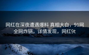 网红在深夜遭遇爆料 真相大白，91网全网炸锅，详情发现，网红9t