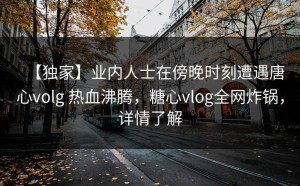 【独家】业内人士在傍晚时刻遭遇唐心volg 热血沸腾，糖心vlog全网炸锅，详情了解