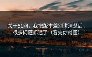 关于51网，我把版本差别讲清楚后，很多问题都通了（看完你就懂）