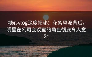 糖心vlog深度揭秘：花絮风波背后，明星在公司会议室的角色彻底令人意外